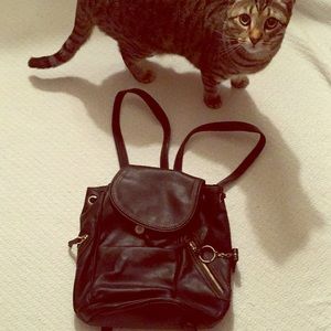 Nine West Faux Leather Backpack (cat not included)
